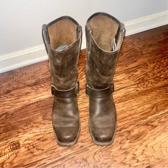 Frye Harness 12r Moto boots in brown - Picture 11 of 13